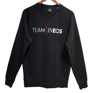 Team Ineos Pro Cycling Sweatshirt Mens S Black Wash Crew Long Slv Logo Pullover